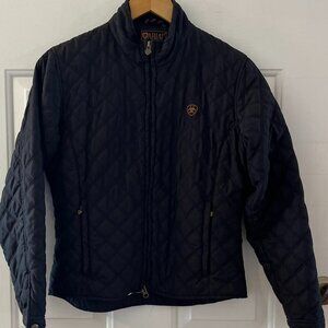 Ariat Woman's Black Quilted Insulated Equestrian Chore Jacket Sz SP